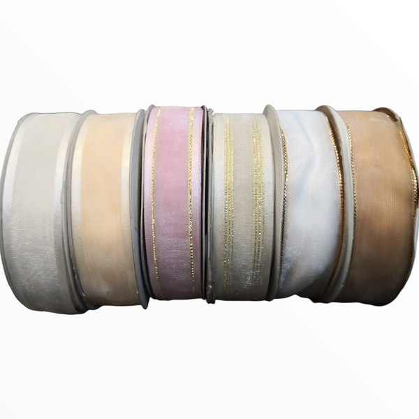 Rollo Liston Navideño Decorativo 7/8"  25Yds Color a Elegir