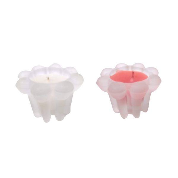 Portavela de cristal vela flor candelero pack 3pz