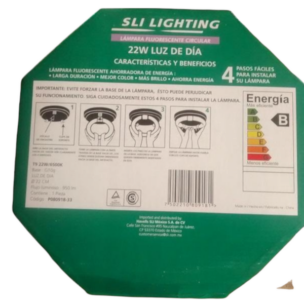 Paquete De 4 Focos Ahorrador Circular 22w Sli Lighting