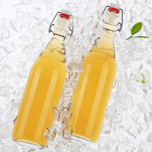 6 Botellas De Vidrio + Tapón Mecanico 250ml