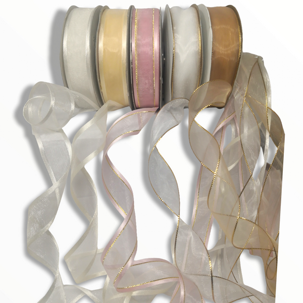 Rollo Liston Navideño Decorativo 7/8"  25Yds Color a Elegir