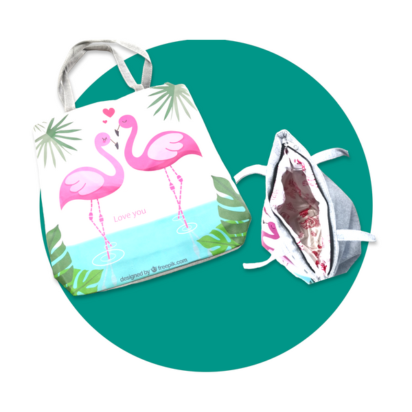 Bolsa De Playa Viaje Ecológica De Tela Estampado Animales