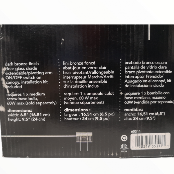 Lámpara de Pared Interiores bronce oscuro Globe Sin foco