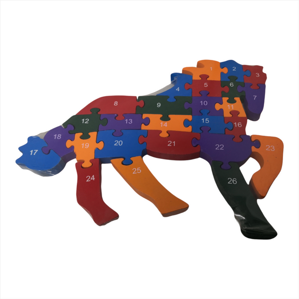 Rompecabezas Alfabeto-Numérico De Madera Animales y Vehículo