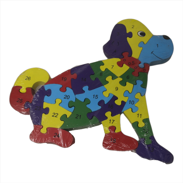 Rompecabezas Alfabeto-Numérico De Madera Animales y Vehículo