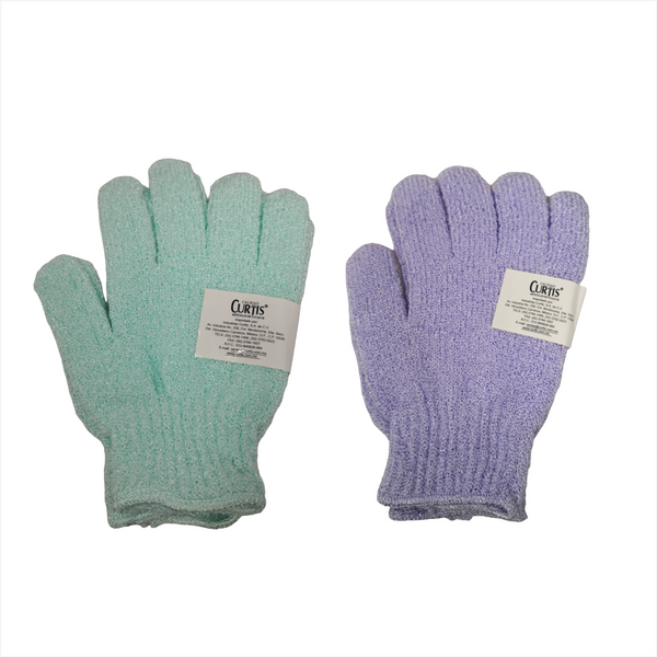 Par De Guantes Exfoliantes Para Bañar Marca Curtis Colores