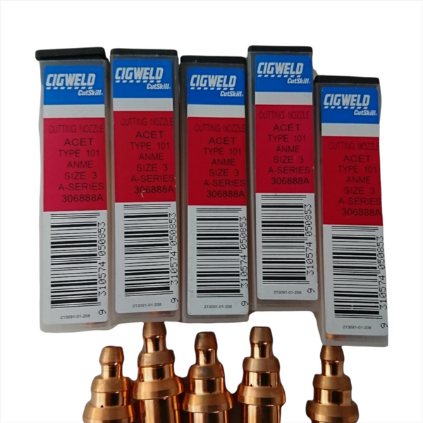 Boquilla De Corte Tricónica #3 Acetileno Cigweld 5pzas