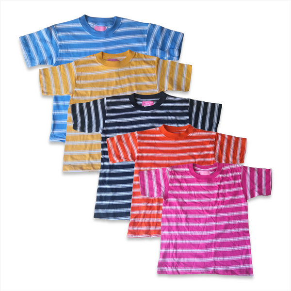 Playeras Rayadas Niño Jovenes Cuello Rendondo Manga Corta
