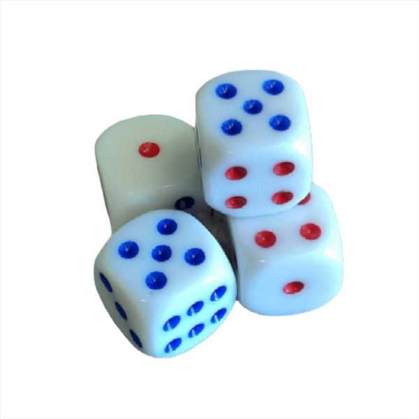 Juego De Dados Paquete 5 Dados Blancos Plastico