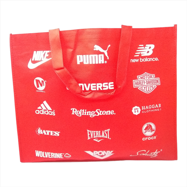 BOLSA GRANDE ZAPATERA ROJA RECICLABLE TIENDA CALZADO PAQ 10 PIEZAS
