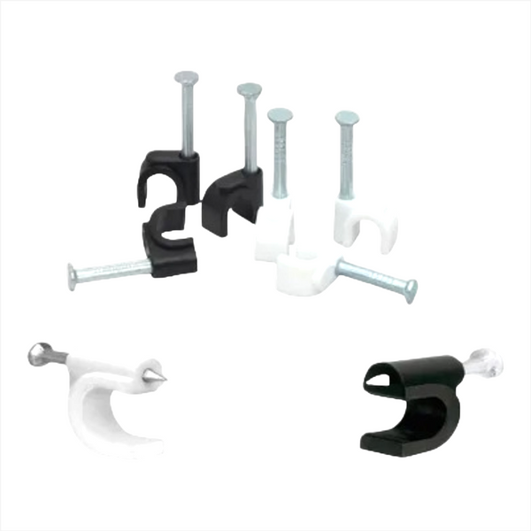 Grapas Plastico Curva Para Cable 6mm Bolsas 100 pzs