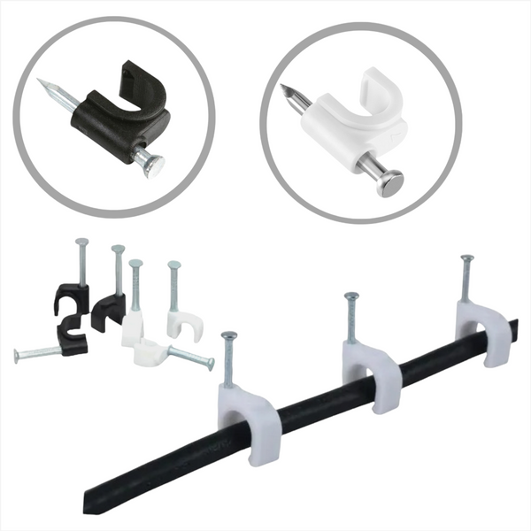 Grapas Plastico Curva Para Cable 6mm Bolsas 100 pzs