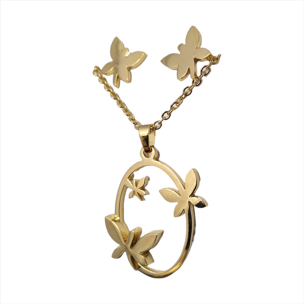 Bisuteria Kit Cadena Dije Aretes Figuras Animales