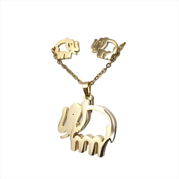 Bisuteria Kit Cadena Dije Aretes Figuras Animales