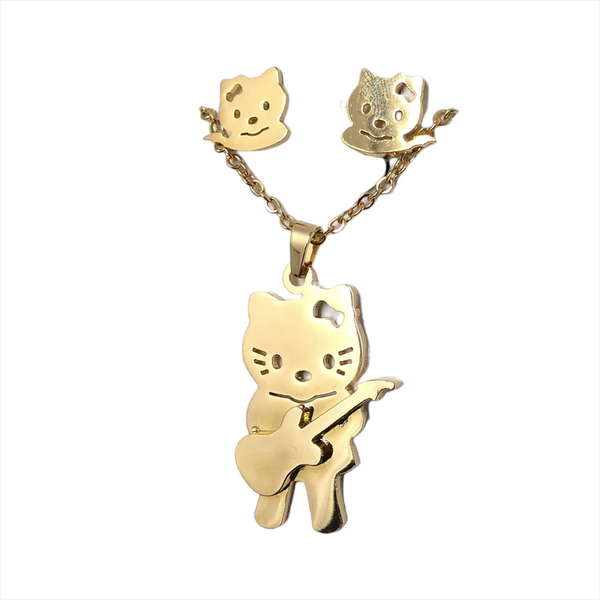 Bisuteria Kit Cadena Dije Aretes Figuras Animales