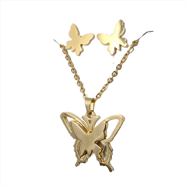 Bisuteria Kit Cadena Dije Aretes Figuras Animales