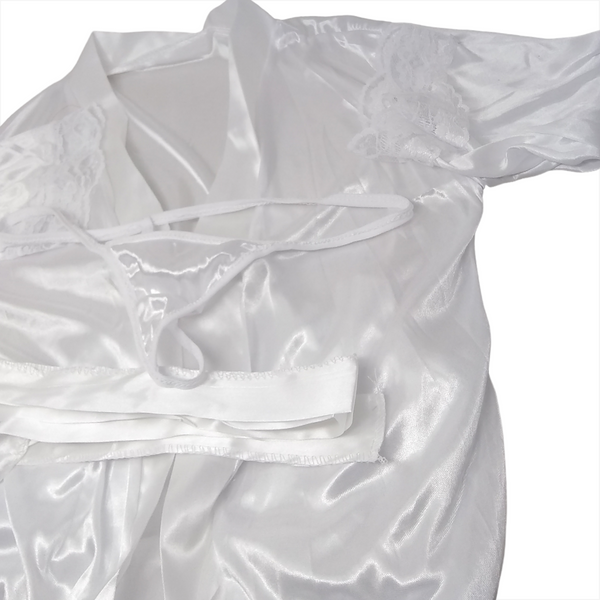 Lenceria Babydoll Mujer Juego De Bata Cinturon Y Tanga Ropa