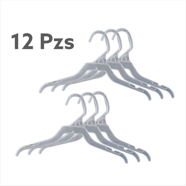 Gancho plástico para ropa 30x19cm Paquete 12pzs