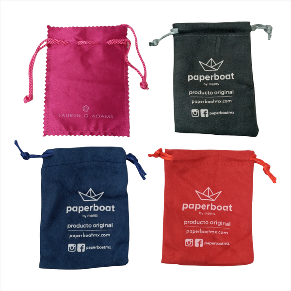 Bolsa morral de tela para joyeria colores diversos 10pzas