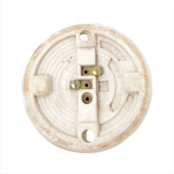 Portalámpara porcelana socket redondo 99mm