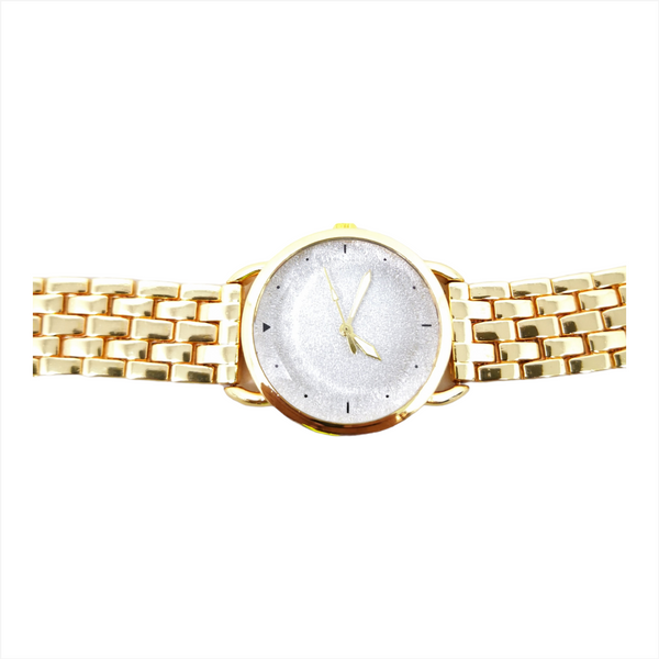 Reloj metálico lujo dorado de pulso dama