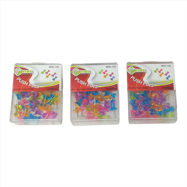 Push pin estuche Tachuela pin de plástico papelería 40pza