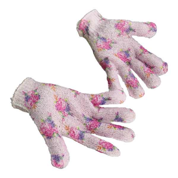 Par Guantes De Baño Exfoliantes Avon Flores