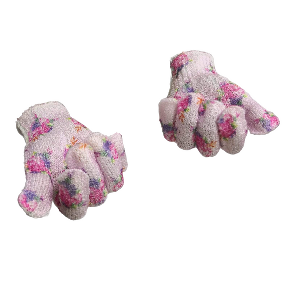 Par Guantes De Baño Exfoliantes Avon Flores