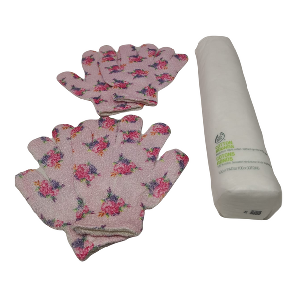 Par Guantes De Baño Exfoliantes Avon Flores