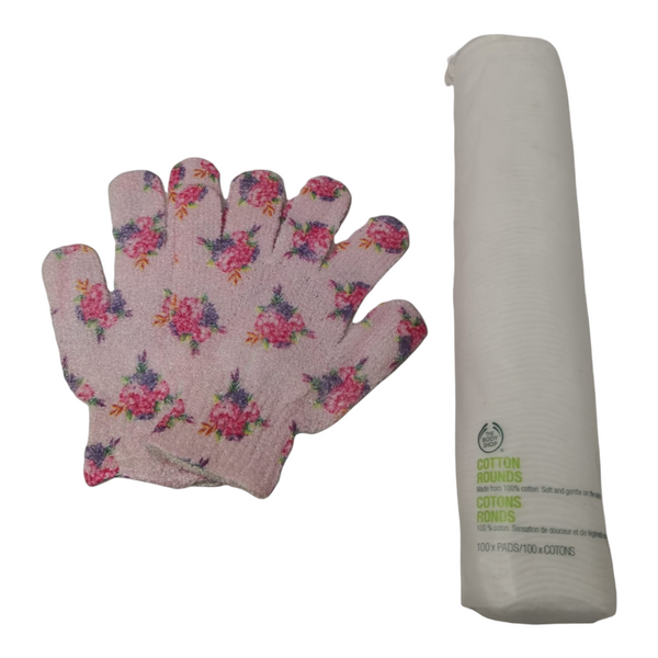 Par Guantes De Baño Exfoliantes Avon Flores