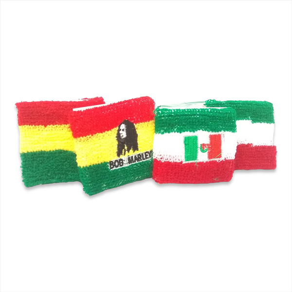 Muñequera Wristband Deportiva Mexico 7cms Spandex 2 Piezas