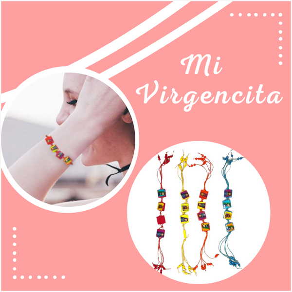 Paquete 12 Pzas Pulsera Liston Virgencita Varios Colores