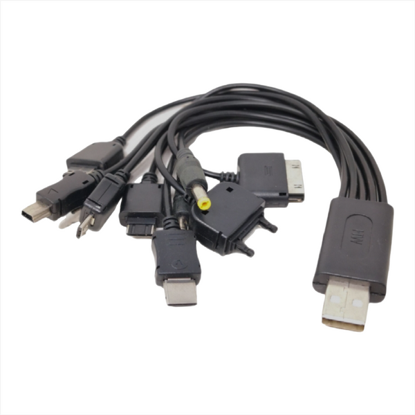 Cable USB Multicargador Para Celulares Tipo Pulpo Usb 10 En 1