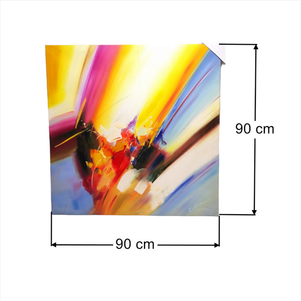 Pintura Cuadro Colores Lienzo Abstracta 90x90cm