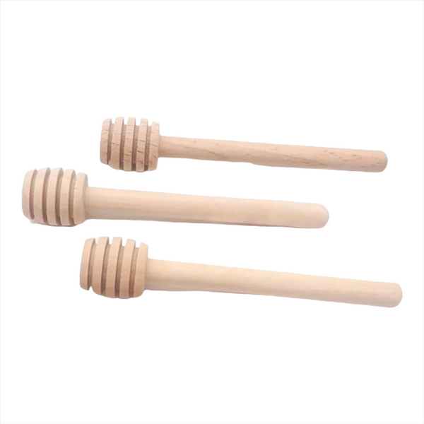 Cuchara De Madera Mielera Palito Artesanal 8 Cm Pack 3pz