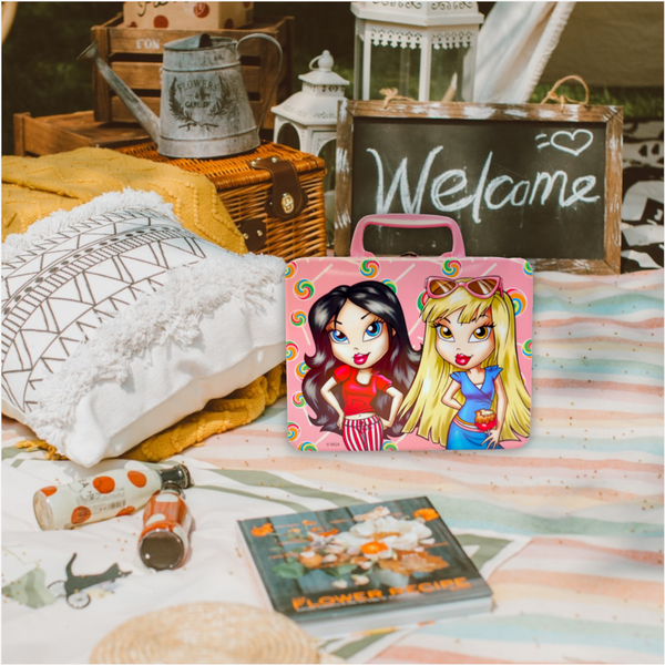 Lonchera metálica infantil escolar medidas 20x15x9 cm