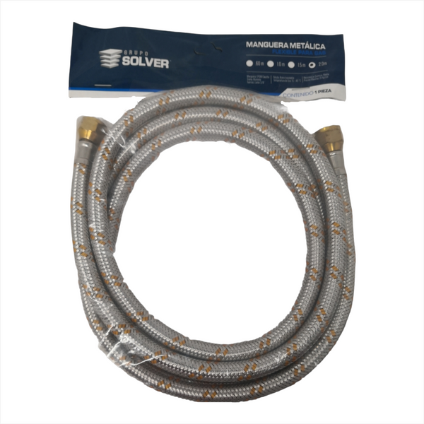 Manguera metálica flexible para gas 2m Solver