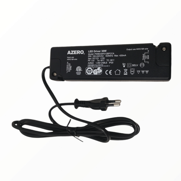 Fuente poder controlador led driver 30W 12V acero