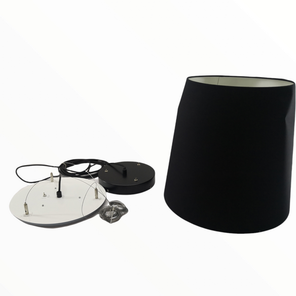 Lámpara colgante luz LED decorativa pantalla negra Europea