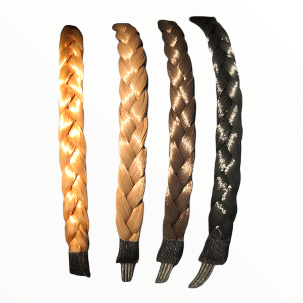 Pack 5 Docenas Diademas De Cabello Trenza Sintética Resorte Mayoristas