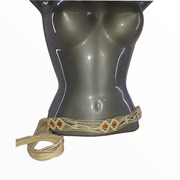 Cinturon de cuerda tejida estilo artesanal 1.8m colores