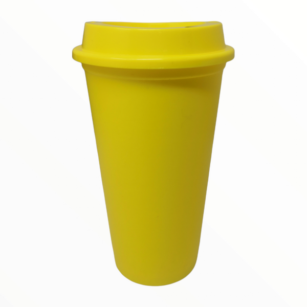 Vaso con Tapa Reusable Café 16oz Plastico Colores Pack 50