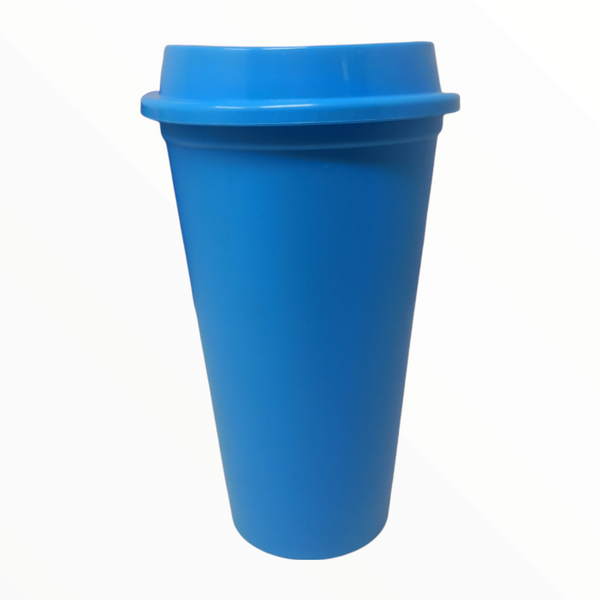 Vaso con Tapa Reusable Café 16oz Plastico Colores Pack 50