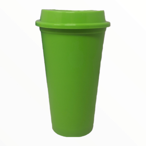 Vaso con Tapa Reusable Café 16oz Plastico Colores Pack 50