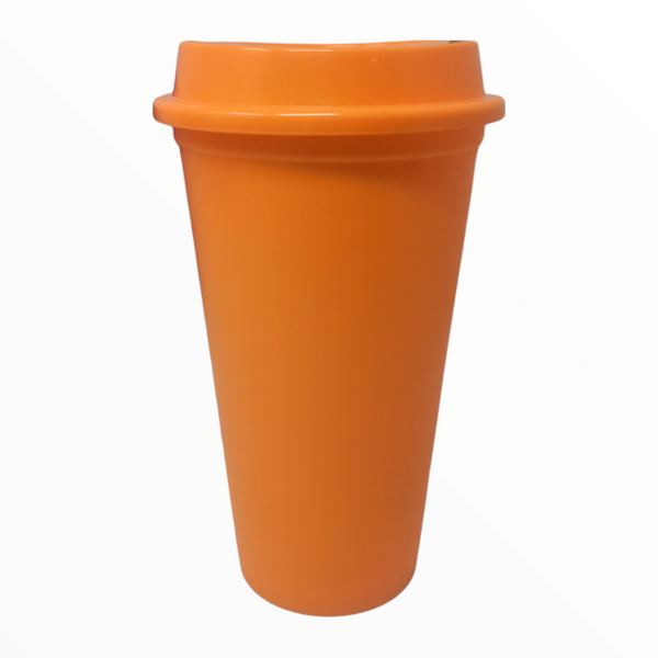 Vaso con Tapa Reusable Café 16oz Plastico Colores Pack 50