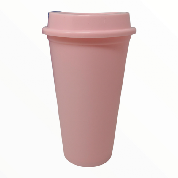 Vaso con Tapa Reusable Café 16oz Plastico Colores Pack 50