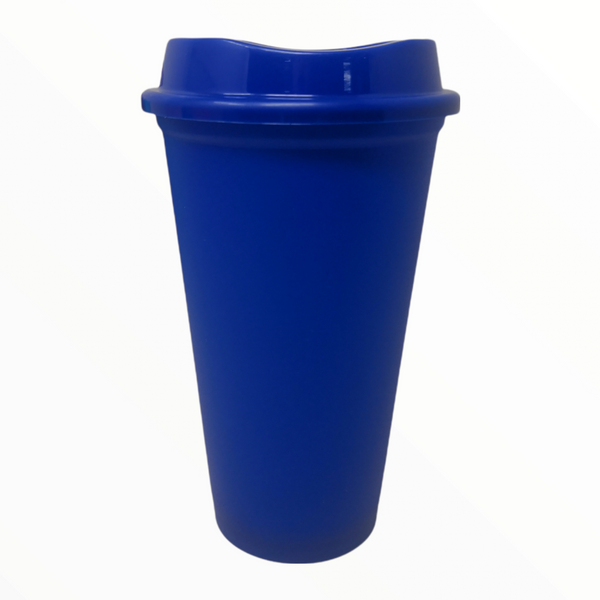 Vaso con Tapa Reusable Café 16oz Plastico Colores Pack 50