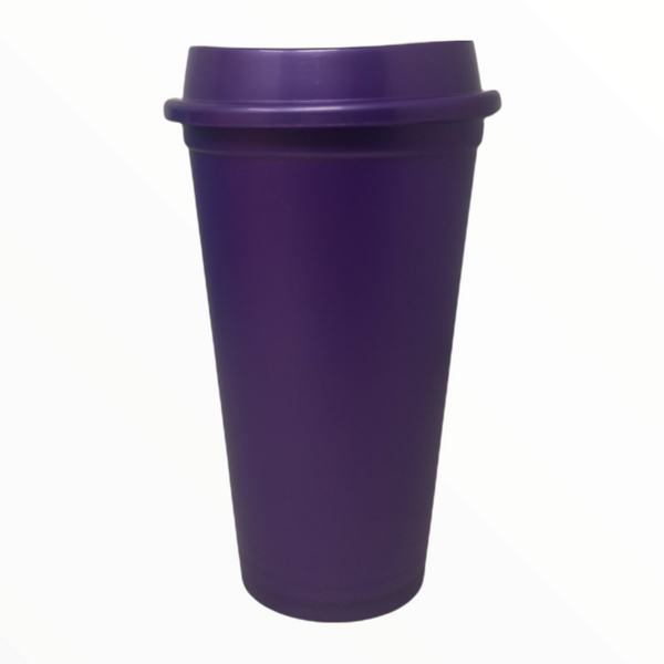 Vaso con Tapa Reusable Café 16oz Plastico Colores Pack 50