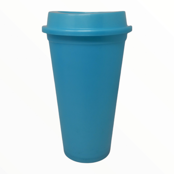 Vaso con Tapa Reusable Café 16oz Plastico Colores Pack 50