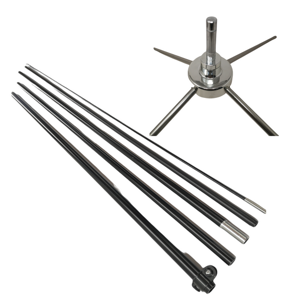 Asta de bandera 5.5m + base cruceta premium